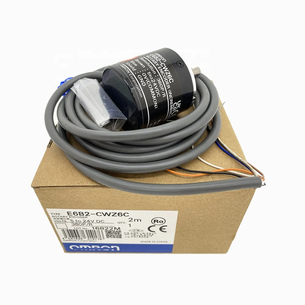 E6B2-CWZ6C 100PR 360PR 500PR 720PR 1000PR 1024PR 1800PR 2000PR 2M Codificador Rotativo Incremental Diámetro 40mm NPN E6B2-CWZ6C