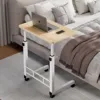 Simple bedside table white rack 60*40 light walnut