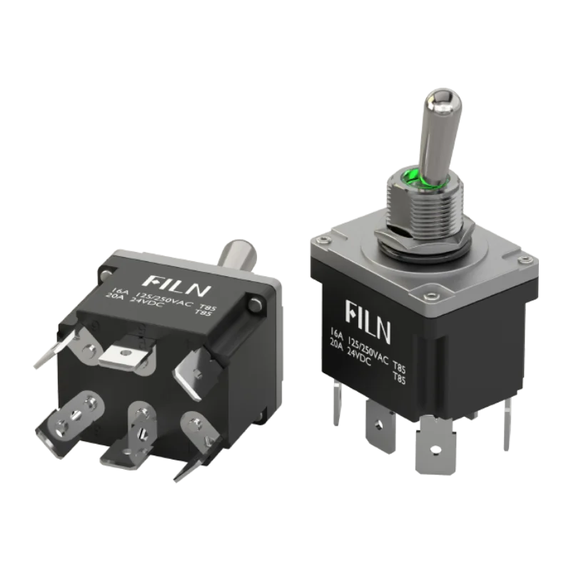 FILN 20A 12V/110V/220V Waterproof Metal Toggle Switch with Light 3 Way Toggle Switch Automotive Marine IP67 On-Off Function