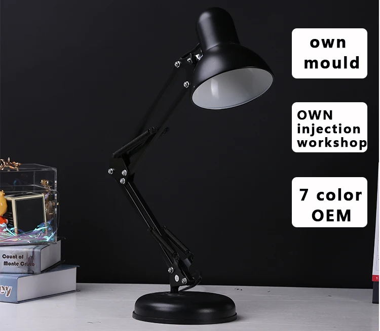 Classical Study Office Table Lamps With Adjustable Angle Clip Lamp Of