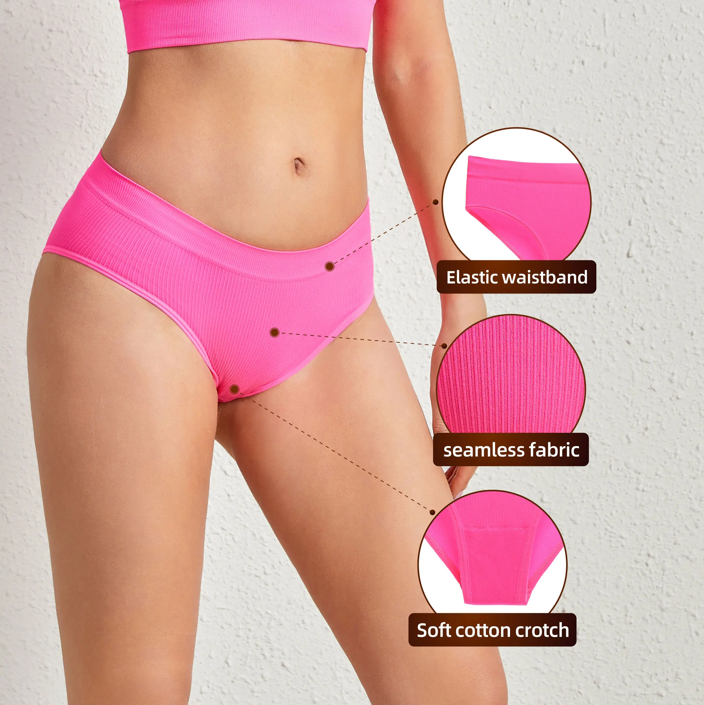 Pantys for Women Wholesale Low-waist One-piece Breathable Seamless Women's Panties Half Booty Nude Briefs Bikini Sexy Panties