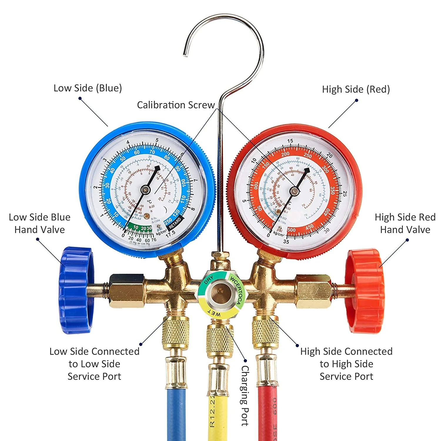 High Quality Brass Valve Manifold Gauge Set R410a R32 R134a R22 ...