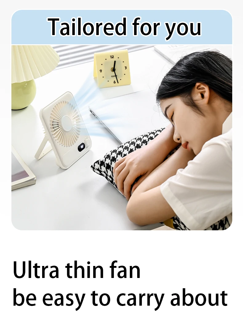 Plastic Table Fan, Portable, USB, 1200mAh, Brushless - detail 22