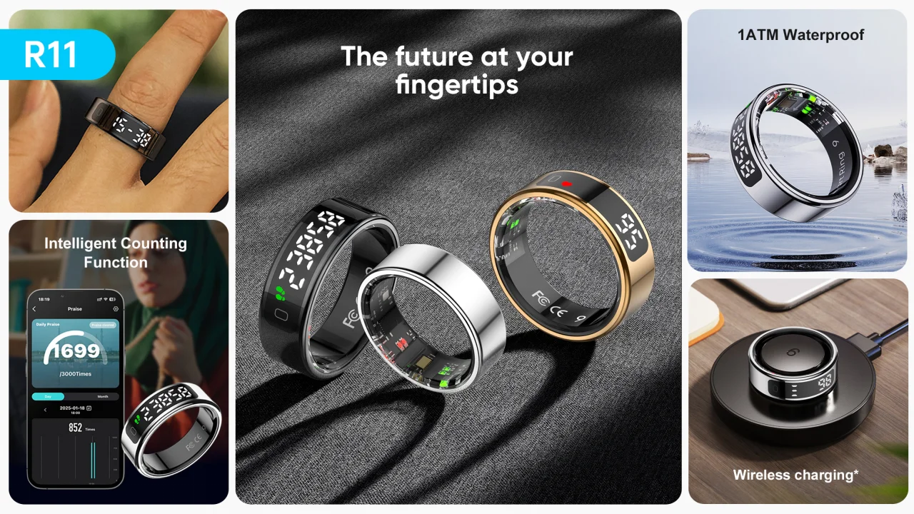 Yawell R11 Smart Ring - Track Sleep & Compatible with IOS & Android