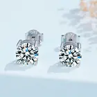 Amazon Hot Selling Drop shipping 925 Sterling Silver 2 Carat Moissanite Diamond White Gold Stud Earrings with GRA Certificate
