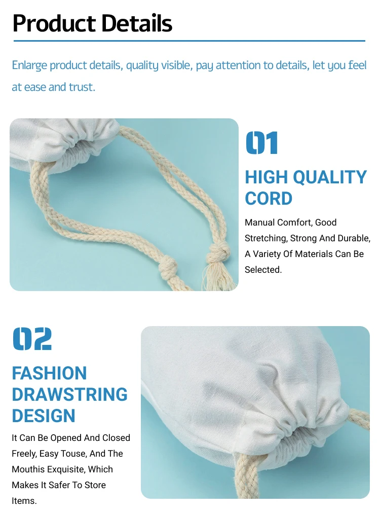 Custom Logo Printed Gift Canvas Cotton Double String Handbag Shoe Dust ...