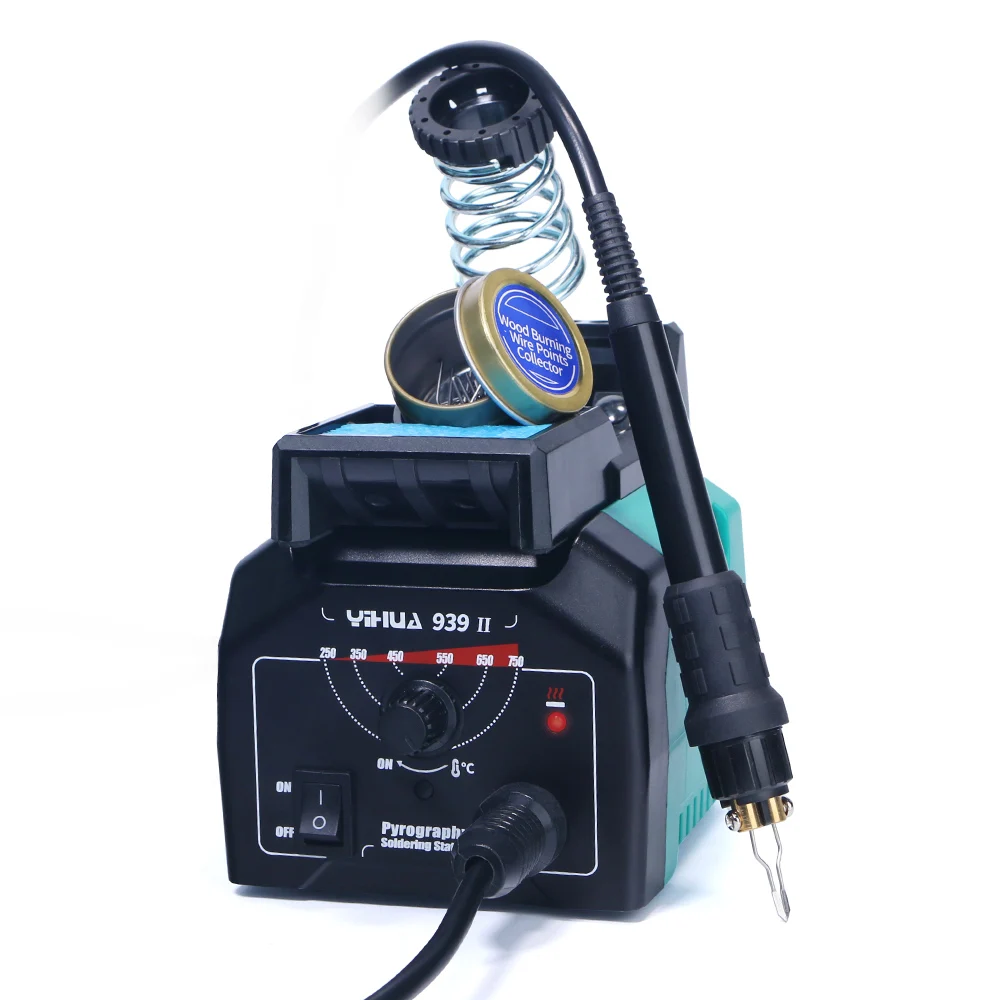 YIHUA 939 II Wood Burning Tools Pyrography Soldering Station Working Indicator Temperature Adjustable DIY Wood Burning Tools