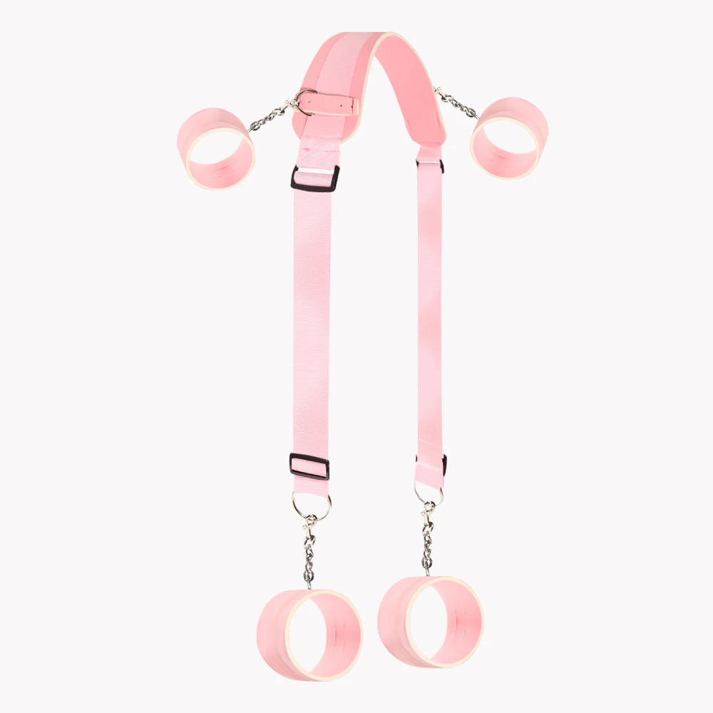 Handcuff Kit Bondage Kits Black Pink Handcuff With Footcuff Bondage Gear Sex Toy For ...
