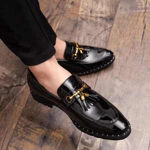 2026 Fashion Tassel Mens Loafers Oxford Leather Shoes Mocassin Homme Calzado Hombre Zapatos Black Dress Formal Business Shoes