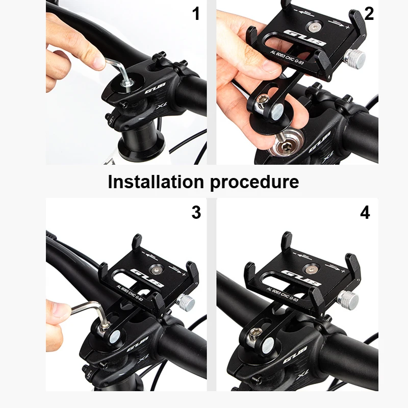 product gub g 93 bike phone holder extended claw adjustable inclination aluminum alloy anti shake bike navigation bracket cycling access-8