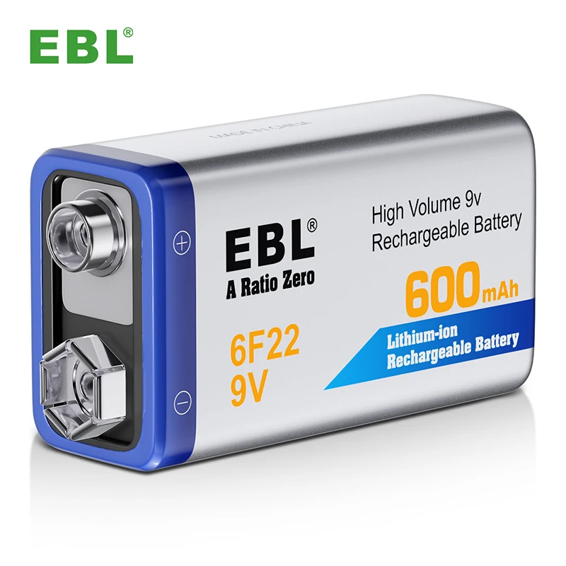 Dropshipping EBL Rechargeable Battery 600mAh 9v Li-ion Rechargeable Battery