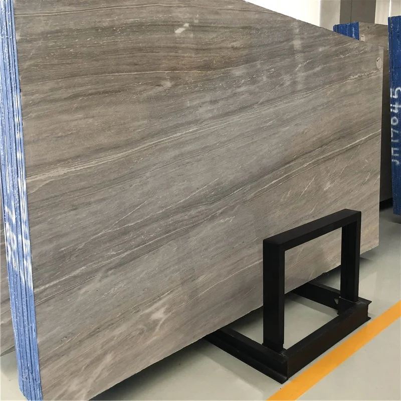주거용 벽 및 바닥재 인테리어 디자인용 목재 무늬 슬래브 — 중국산 회색 목재 결절 대리석