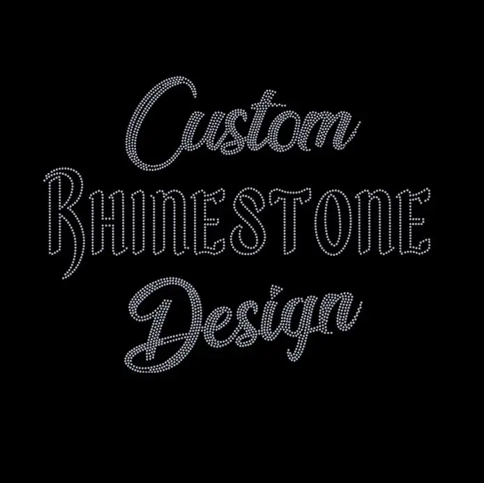 Colorful Custom  Brand Designer LOGO  Design Hotfix Crystal Kamala Rhinestone Heat Transfer Motif Design for Shirts