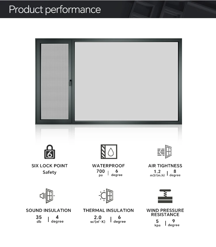 DERCHI Thermal Break Double Glaze Windows for Energy Efficiency
