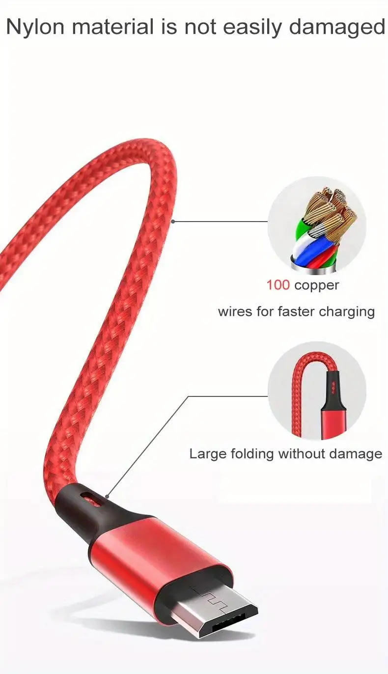 Braided Kabel Usb C To Usb C To Type C Multi Charger Cable Pd 60w 3 In