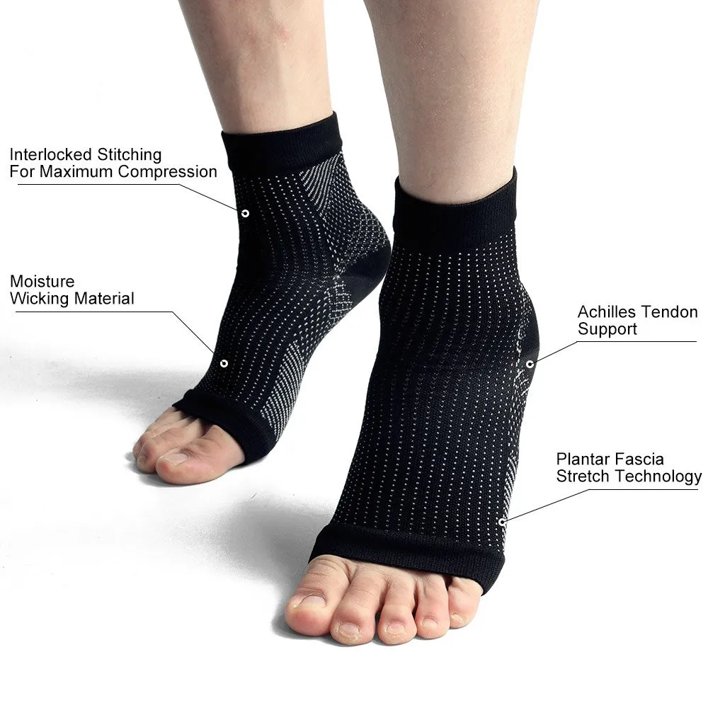 Plantar Fasciitis Toeless Compression Sleeve Foot Peripheral Neuropathy Diabetic Compression Socks Arthritis Socks for Women Men