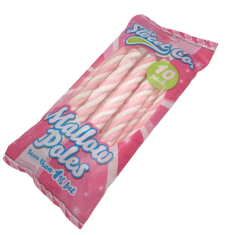 Fruit Flavored Twist Colorful Long Rope Marshmallow Candy