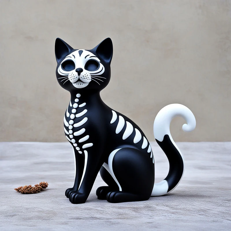 Mexican Day of the Dead animal resin cat figurines decoration