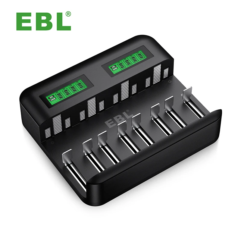 EBL 4-Pack 2800mAh AA Batteries + 1100mAh AAA Batteries + 8 Bay Battery  Charger for AA AAA Ni-CD Ni-MH Rechargeable Batteries