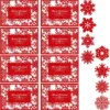 Estilo copo de nieve rojo-16 piezas