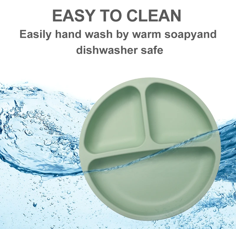 Modern Design round Baby Plate Easy to Clean Food Grade Silicone Ceramic Material Kids Dining Dinnerware Sets for Babies Feeding