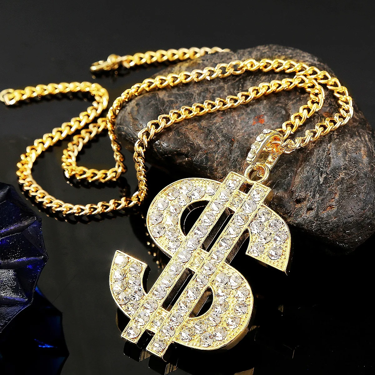Wholesale Custom Hiphop Gold Men Cz Iced Out Diamond Custom Jewelri Crystal Necklace Pendant Hip