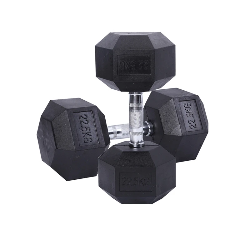 Wholesale 5 Kg 10kg Home Custom Logo Gym Fitness Equipment Cheap Rubber Free Weight Pounds Hexagon Dumbles Hex Dumbbell Set