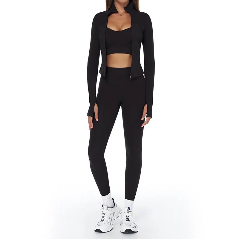Autumn Winter Solid Breathable Brushed Yoga Set High Waist Hip-Lifting Long Pants Runnin preview