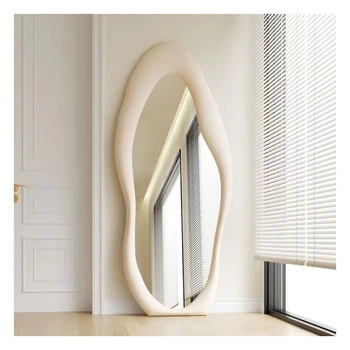 Custom Full Length Wavy Asymmetrical Irregular Curvy Squiggle Floor Mirror Full Body Mirror