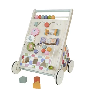 EDULAND Adjustable Speed Montessori Wooden Kitchen Toys Set for Unisex Children Encouraging Independent Walking