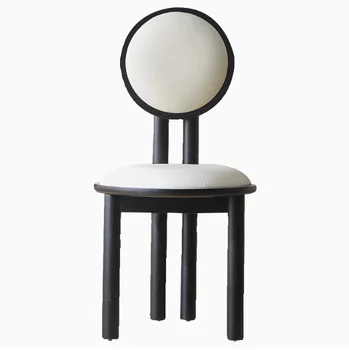 Italian Luxury Upholstered Designer Stool Solid Ash Wood Dining Chair for Modern Restaurant Furniture Living Room Bedroom Hotel