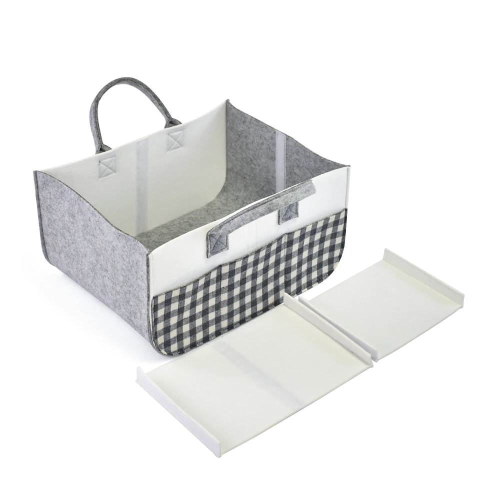 Portable Travel Felt Baby Nursery Diaper Caddy Storage Bag Basket Mummy