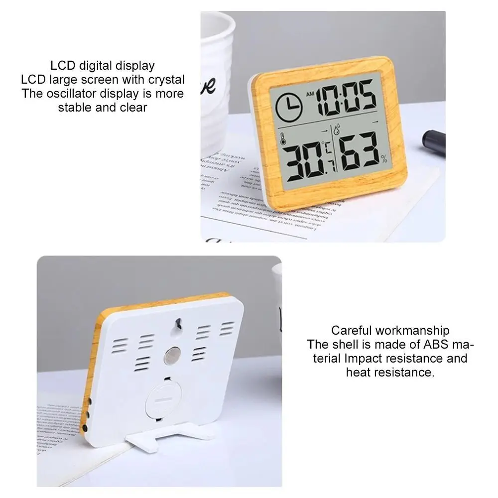 Multifunction Thermometer Clock Sensor Humidity Meter Indoor Hygrometer Gauge Weather Station LCD Digital Room Clock