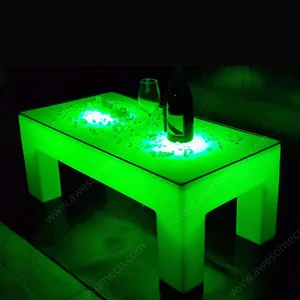 Modern LED Illuminated Indoor/Outdoor Bar Tables Stylish Furniture for Home Hotel Mall KTV Parties Available in Plastic