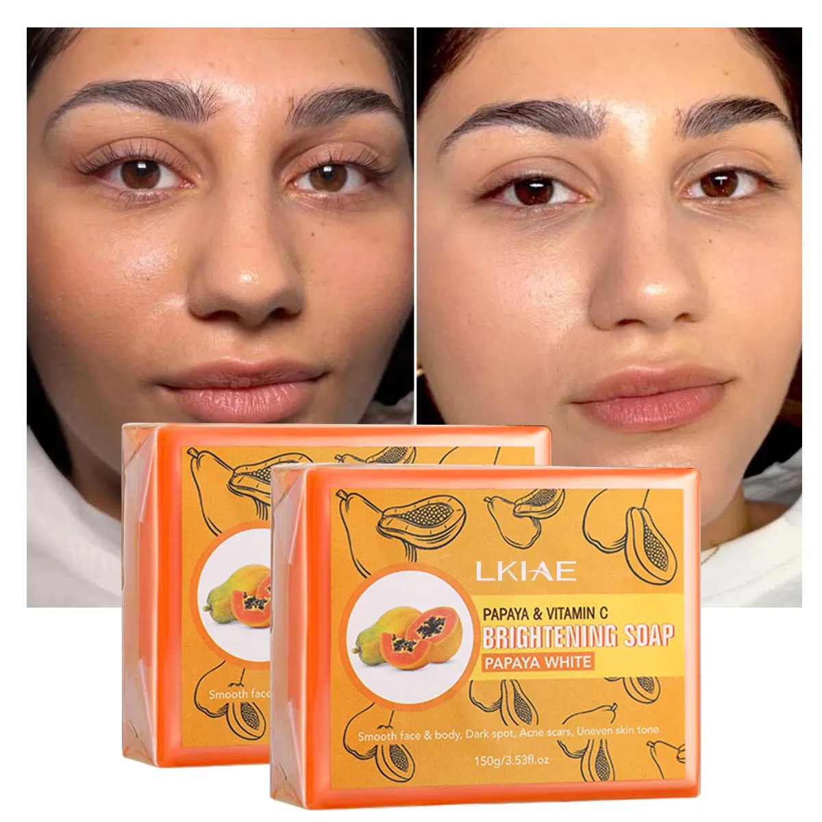 Savon Éclaircissant à La Papaye DRIP - 165g - Anti-Taches - 100% Naturel - Pour Corps Et Visage