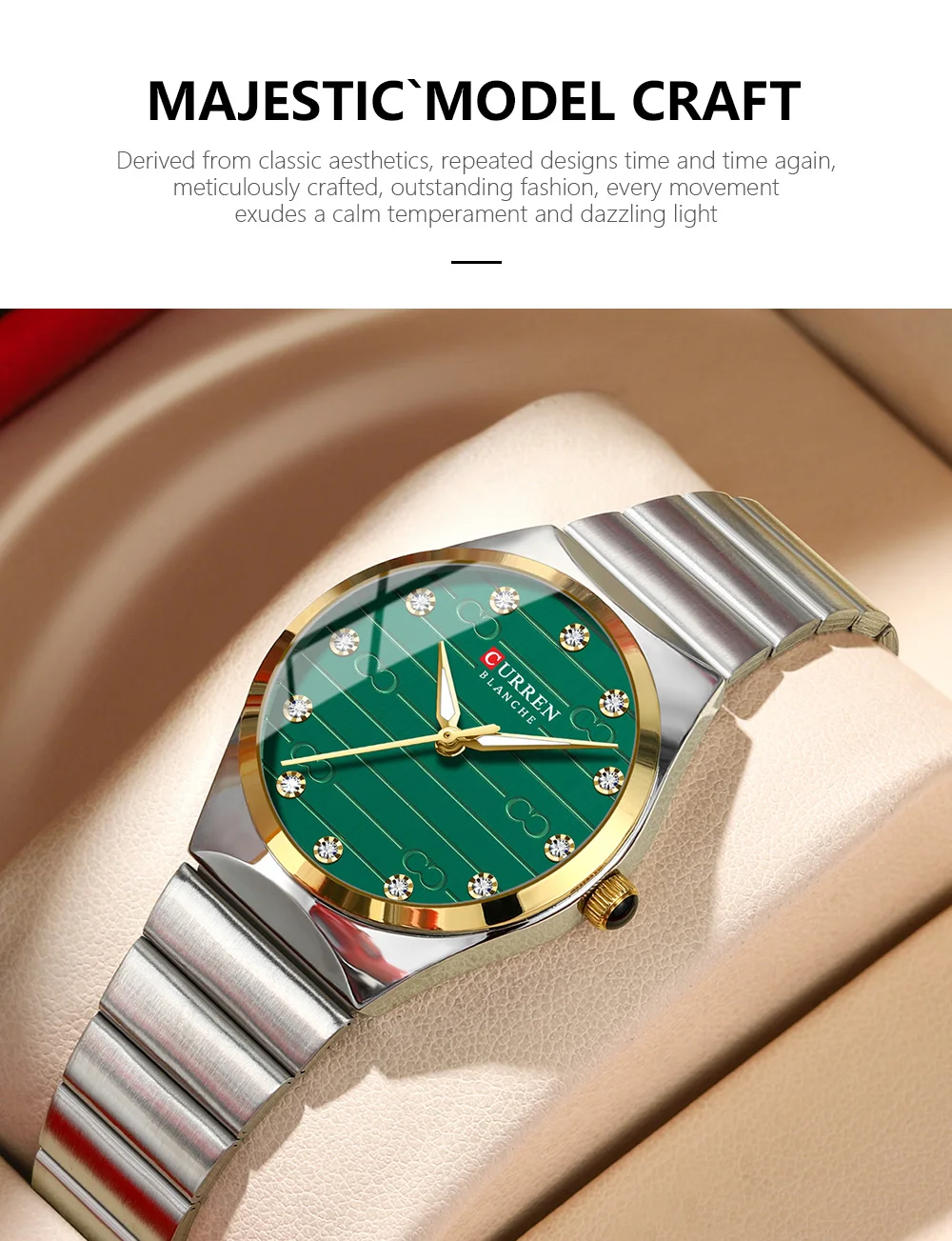 CURREN 9110 Luxury Stainless Steel Watches Female Classic Round Dial Quartz Watch Women Business Wristwatches Wrist Watch