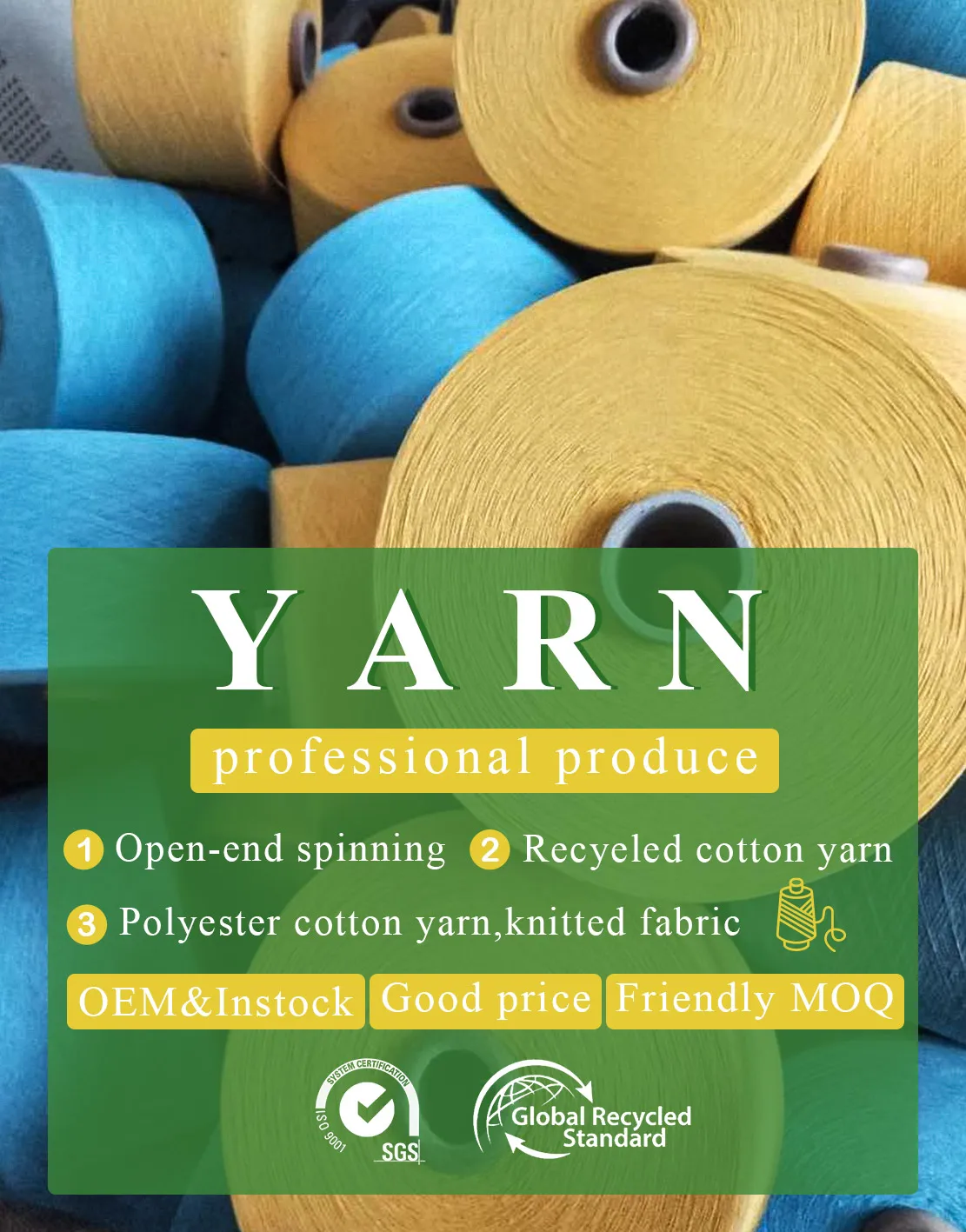 High Quality Recycle Regenerated Cotton Yarn For Knitting Gloves Socks
