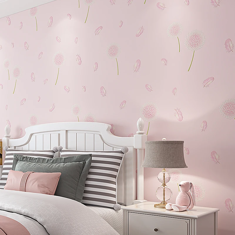 Light Pink 3d Relief Floral Wallpaper Bedroom Living Room Princess Room  Hotel Clothing Store Warm Dandelion Wallpaper - Buy 3d Design Wallpaper,3d  Kids Room Wallpapers,Baby Room Wallpaper Product on 