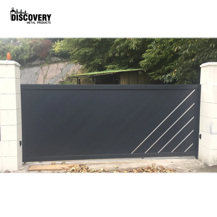 Modern Aluminum Sliding Gate Custom Driveway Entrance Gate for Villa and Garden