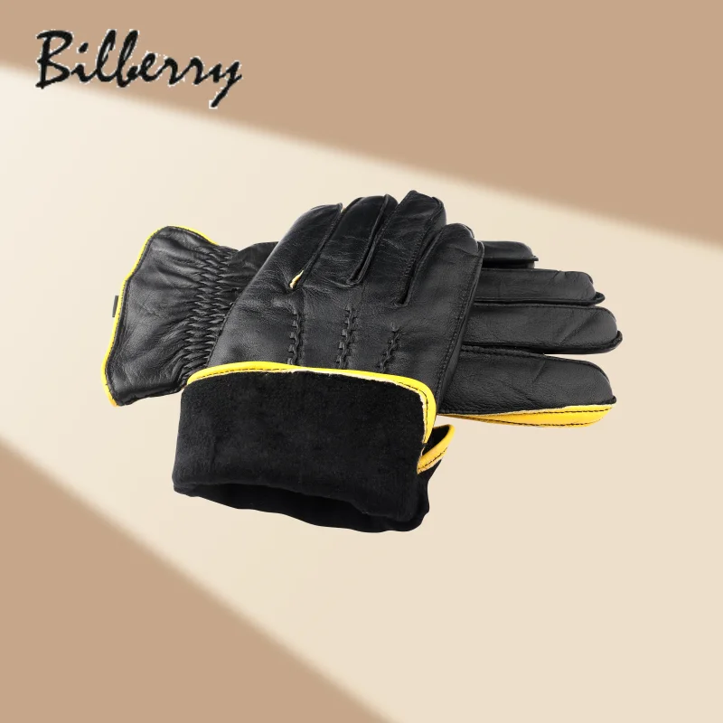 Изготовленные на заказ Высококачественные мягкие черные кожаные перчатки из овчины