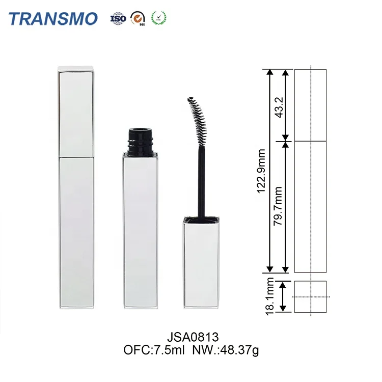 7ml Custom Mascara Tube Low Moq Customized Mascara Bottle 7ml Oem Square Empty Mascara Tubes With Custom Brush