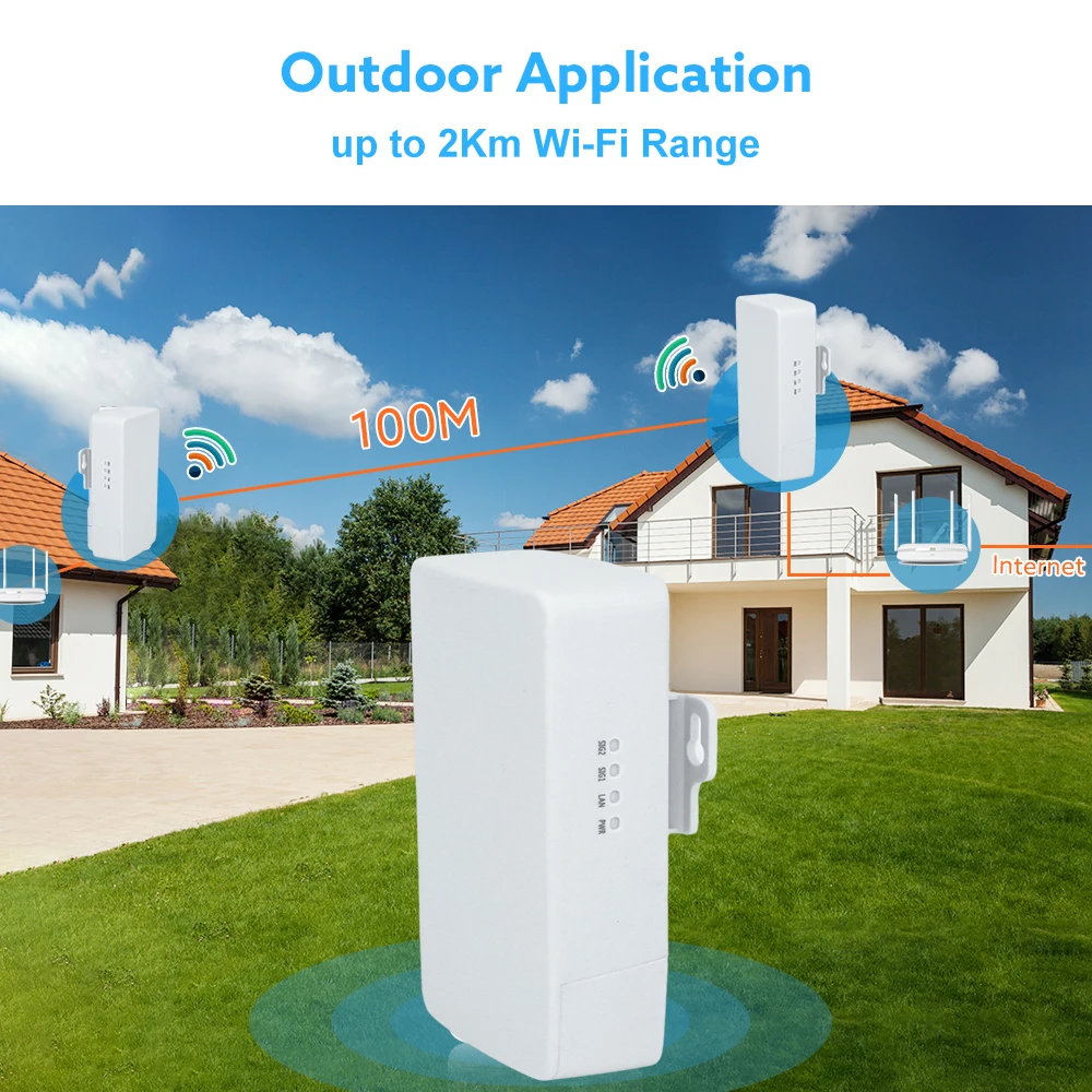 Outdoor WIFI router wireless bridge 5.8G AP 2KM long range 450Mbps wireless AP  with 1*10/00M network port 1PC/2PCS