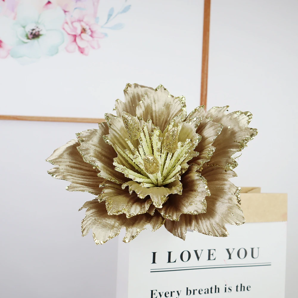 Wholesale Artificial Flower Big Artificial Decoration Poinsettia Large