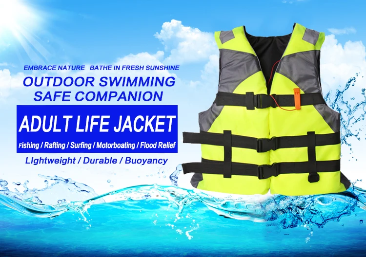 Jiuran Adult Foam Life Jacket Water Sports Safety Buoyancy Vest Swimming Ocean Surf Kayak Life