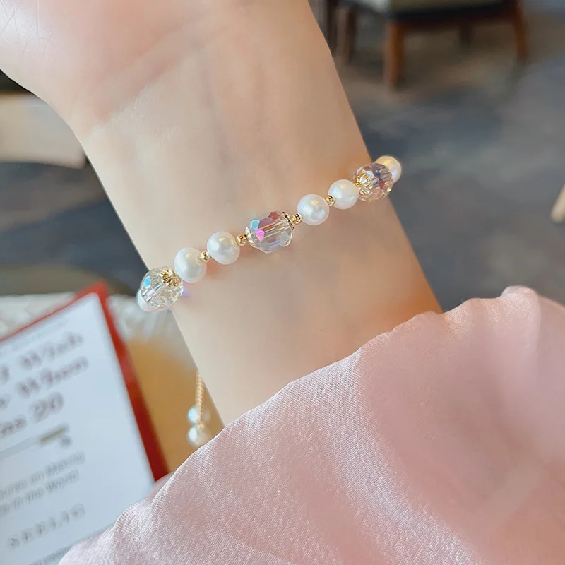 Wholesale Friendship Bracelet Fresh Water Pearl Bracelet Crystal Bead ...
