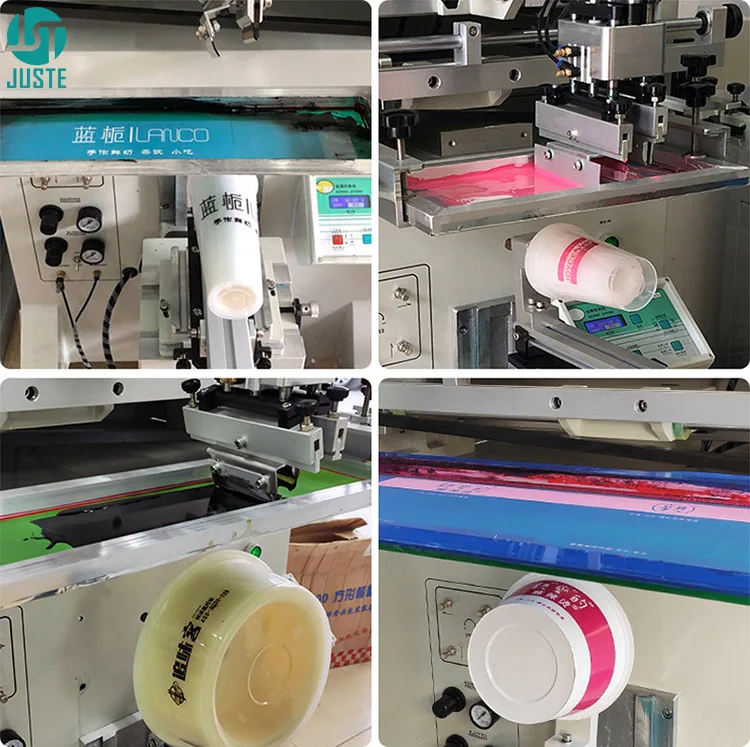 Screen Printing Machine in Guangzhou Guangdong Turntable Screen Mesh Printing Machine Maquina Cilindrica Para Serigrafia