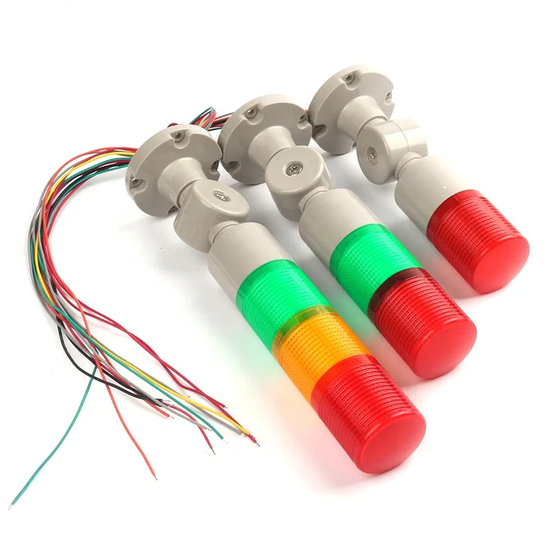 LED Indicator 3-Layer Rotatable Industrial Tower Signal Light 24V , CNC Machine Tool Machine Work Warning Light Buzzer