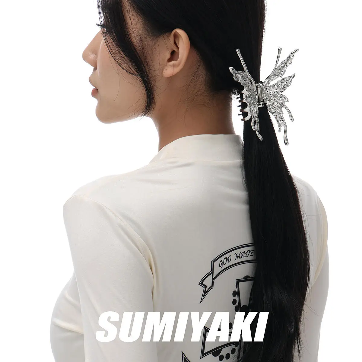 INS Metal Irregular butterfly Large Grasp Clip Liquid Geometry Girl Back of the Head Coiled Hair Clip Hair Accessories