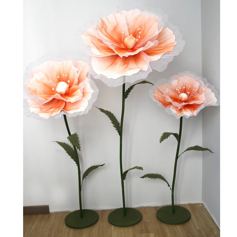 Oz007 Wholesale Price Shop Window Display Giant Foam Flowers 3pcs Per