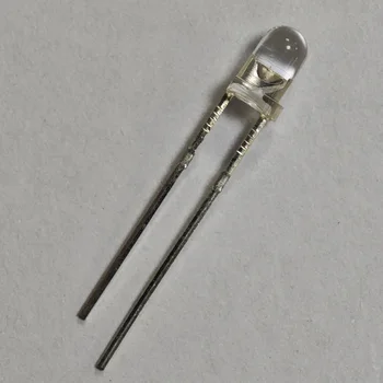 F3 High Brightness Transparent White Light 3mm Flat Head 2-pin F3 LED Light Emitting Diode LED  White Light LED Lamp Beads
